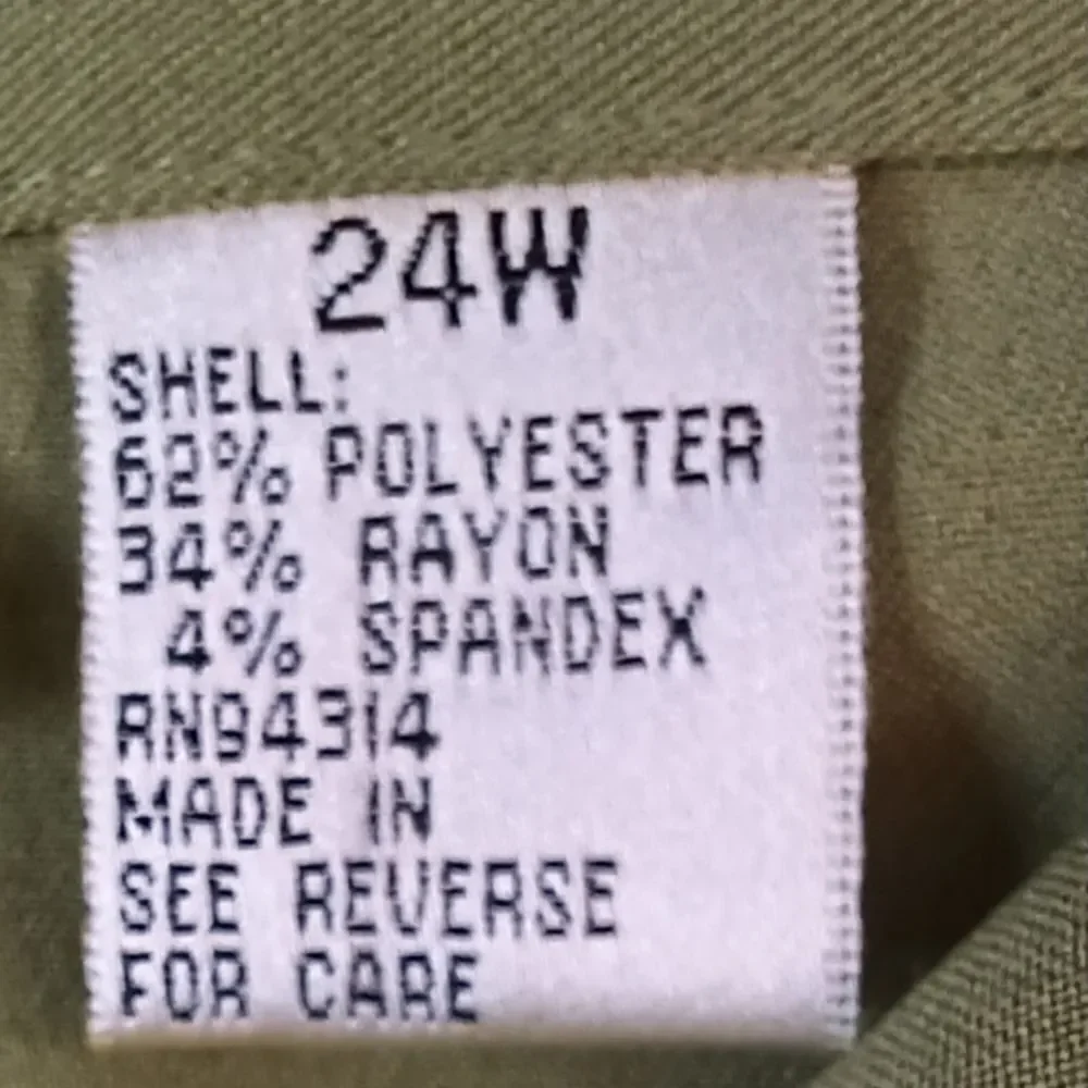 Three Piece Pant Set Lightweight Pockets Long Sleeve Gauzy Spring Green Size 24 - Picture 11 of 12